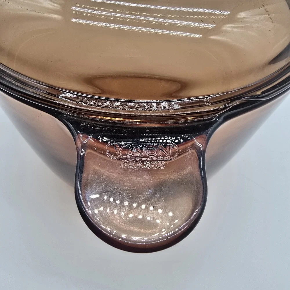 Corning‎ Vision Amber 4.5L Dutch Oven Stock Pot 5 Quart France w/V2.5C Lid